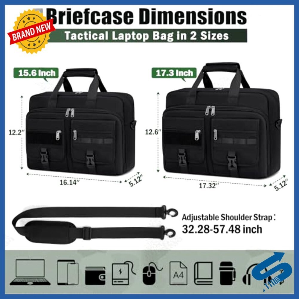 Tactical Laptop Messenger Bag Professional Business Computer Case Durable - Picture 5 of 7